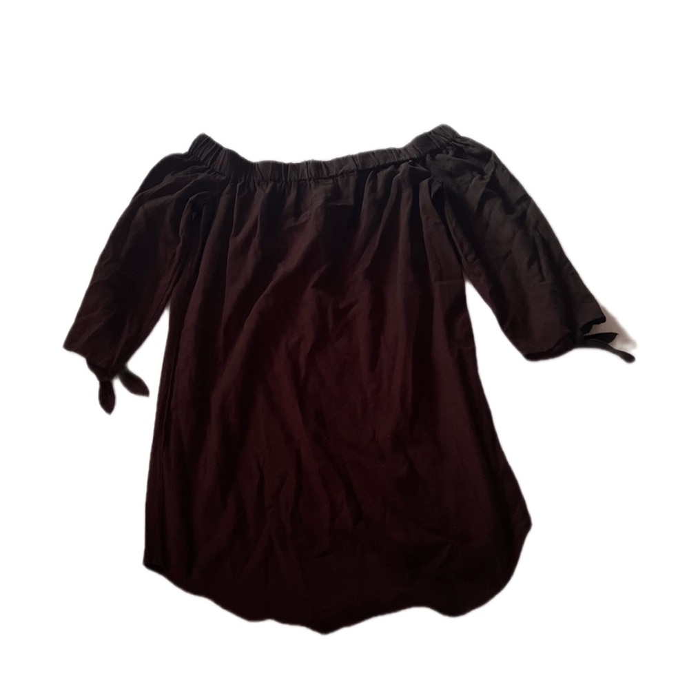 NWT Old Navy Black Off Shoulder Top with Tie Detail 3/4 Sleeves Women’s size XS
